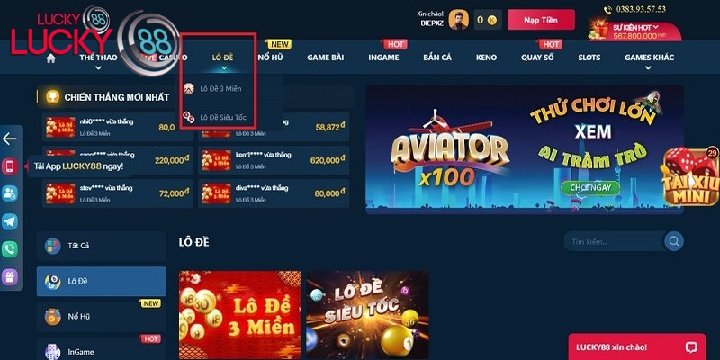 Tổng quan chung về sảnh lô đề tại nhà cái Lucky88